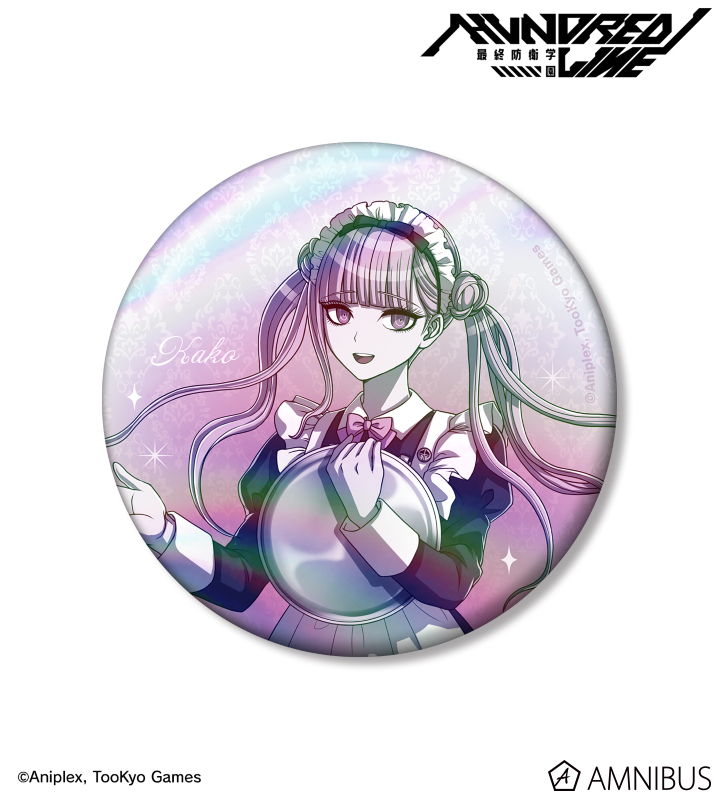 HUNDRED LINE -最終防衛学園-描き下ろし 九十九過子 メイドver. 75mmオーロラ缶バッジ