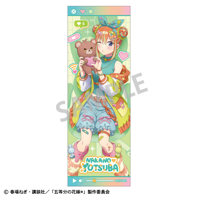 五等分の花嫁＊　ロングスクエア缶バッジ 中野四葉／配信者なりきり