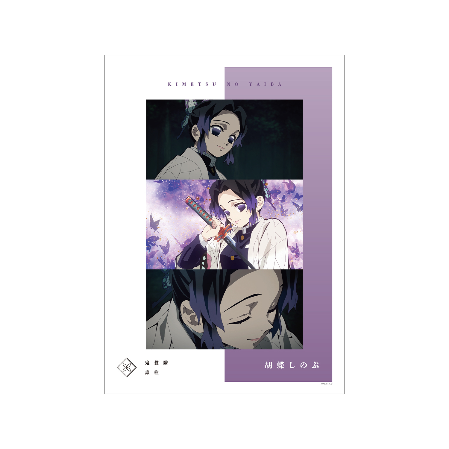 アニメ「鬼滅の刃」 胡蝶しのぶ 場面写A3マット加工ポスター