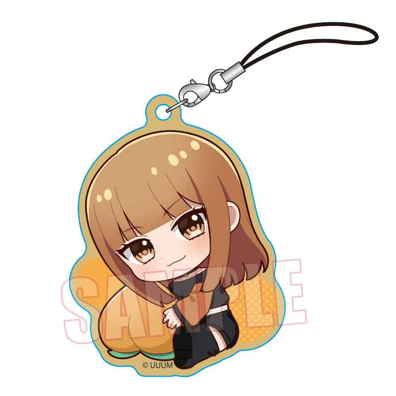 ぎゅぎゅっと木札ストラップ カラフルピーチ/えと