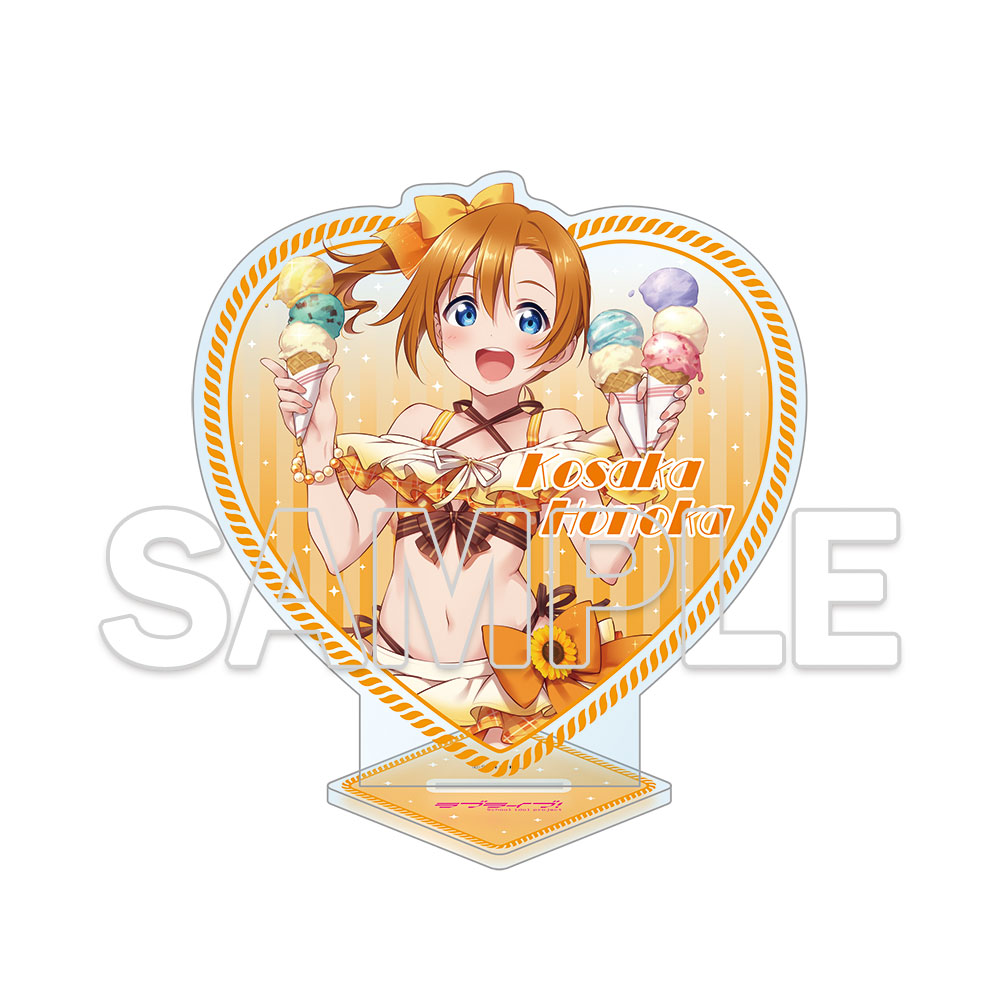 ハート型ラメ入りアクリルスタンド　高坂穂乃果