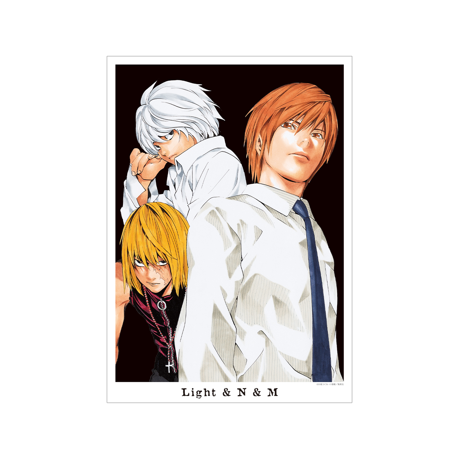 DEATH NOTE 夜神 月&ニア&メロ A3マット加工ポスター