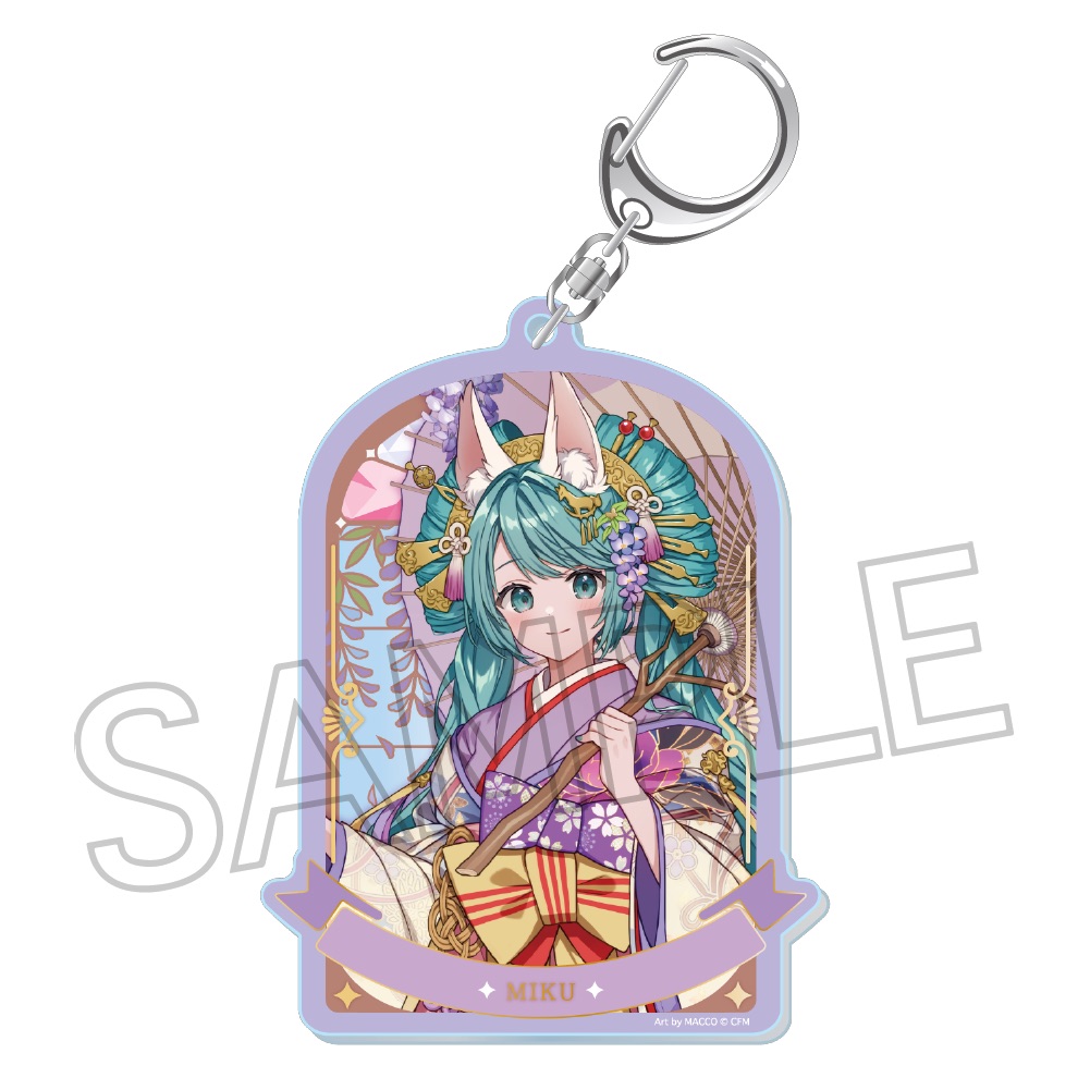 百鬼夜行　～麗宴～　箔押しアクリルキーホルダー　Ｃ　白狐（しろぎつね）