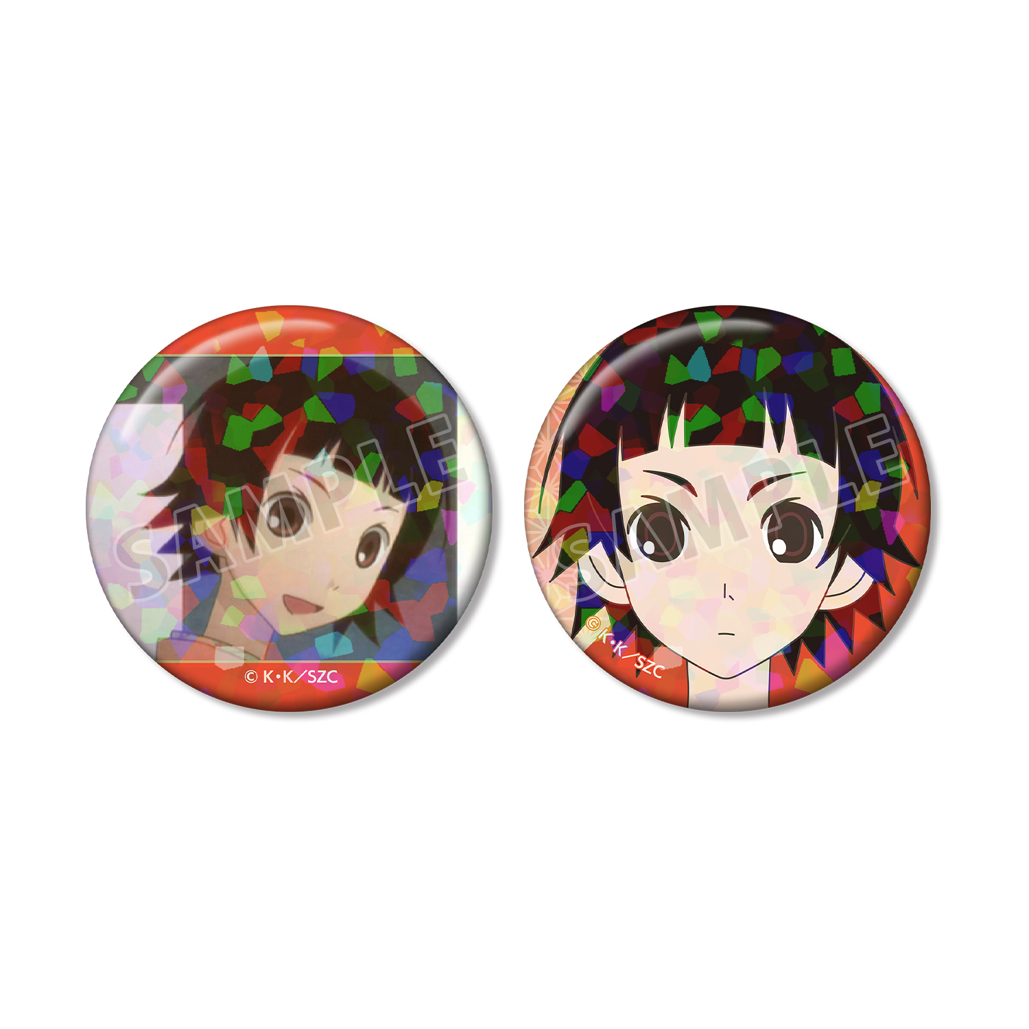 さよなら絶望先生 常月 まとい ホログラム缶バッジ2個セット
