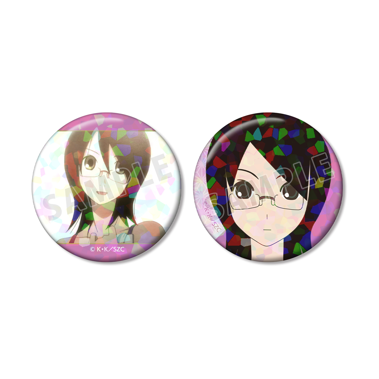 さよなら絶望先生 藤吉 晴美 ホログラム缶バッジ2個セット