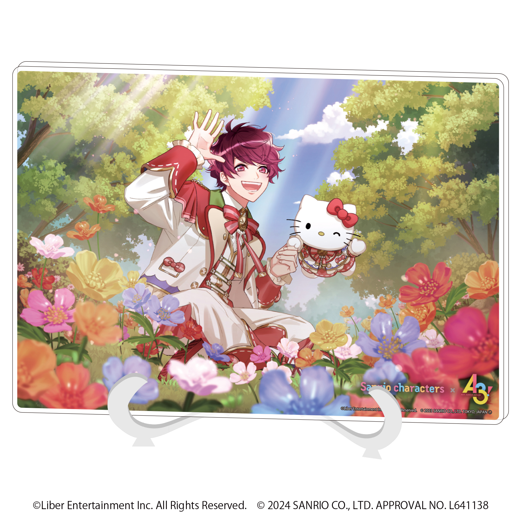 アクリルアートボード(A5サイズ)「A3!×Sanrio characters」01/佐久間咲也×ハローキティ(公式イラスト)