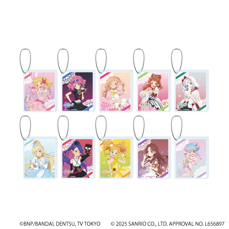 アクリルブロックキーホルダー「アイカツスターズ！×サンリオキャラクターズ」01/トレーディング(全10種)(コラボイラスト(等身))