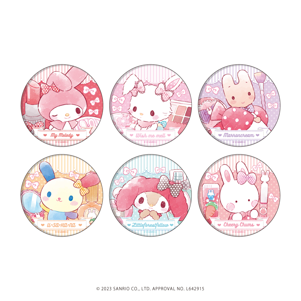 缶バッジ「サンリオキャラクターズ」03/うさぎキャラ　ブラインド(全6種)(グラフアートイラスト)