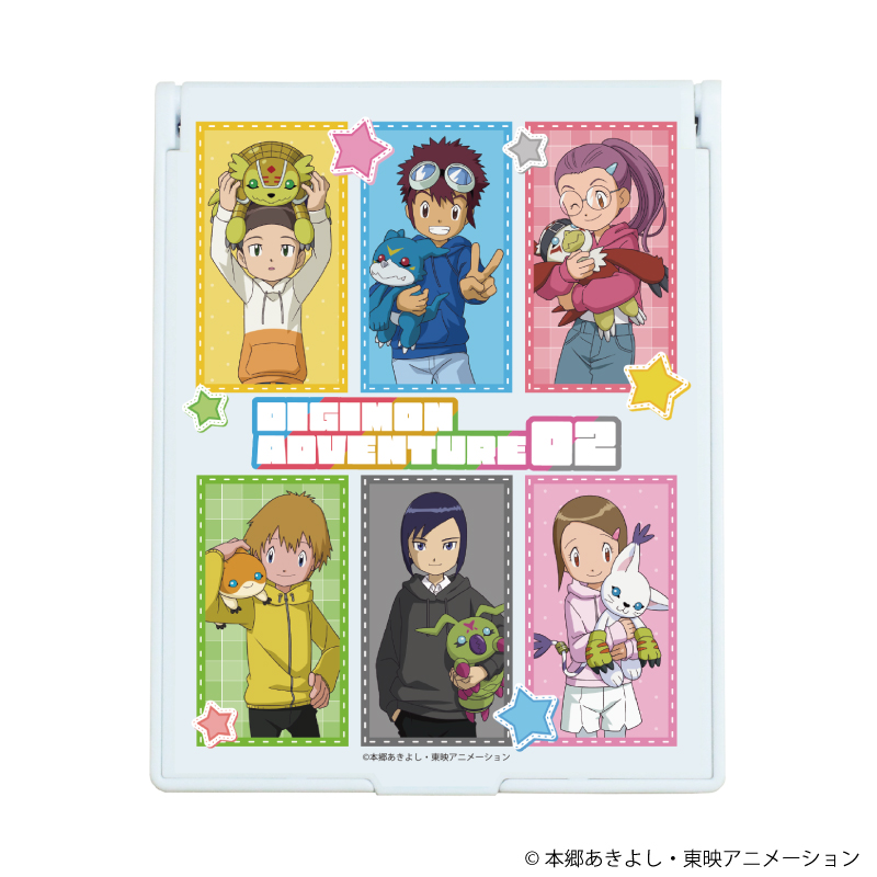 デカキャラミラー「デジモンアドベンチャー02」07/コマ割りデザイン ぬいぐるみver.(描き下ろしイラスト)